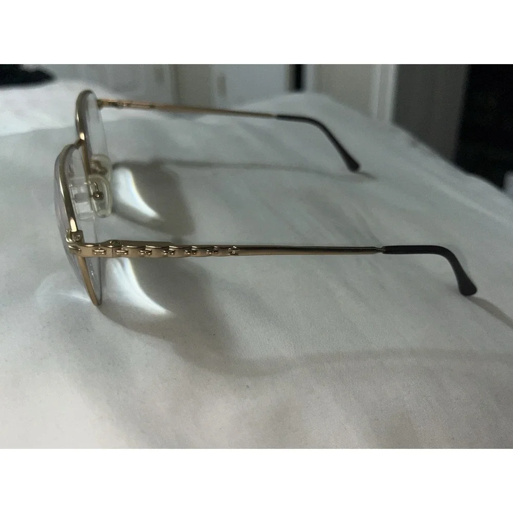 Vintage 80's Matte Gold Montreaux Premiere Aviator Pilot Eyeglasses 54-18-140